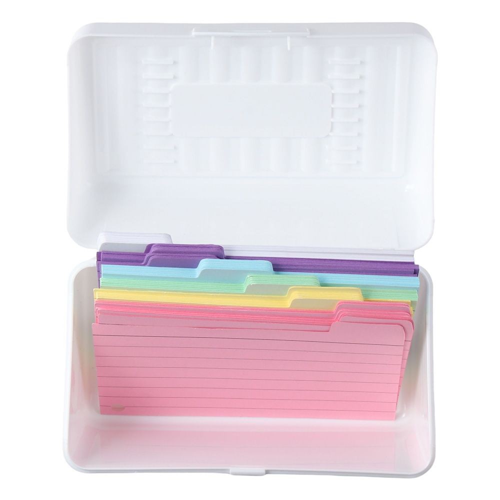 

150Pcs Tabbed Index Cards Flash Card Dividers Cards With Storage Box And 8Pcs Rings For Office