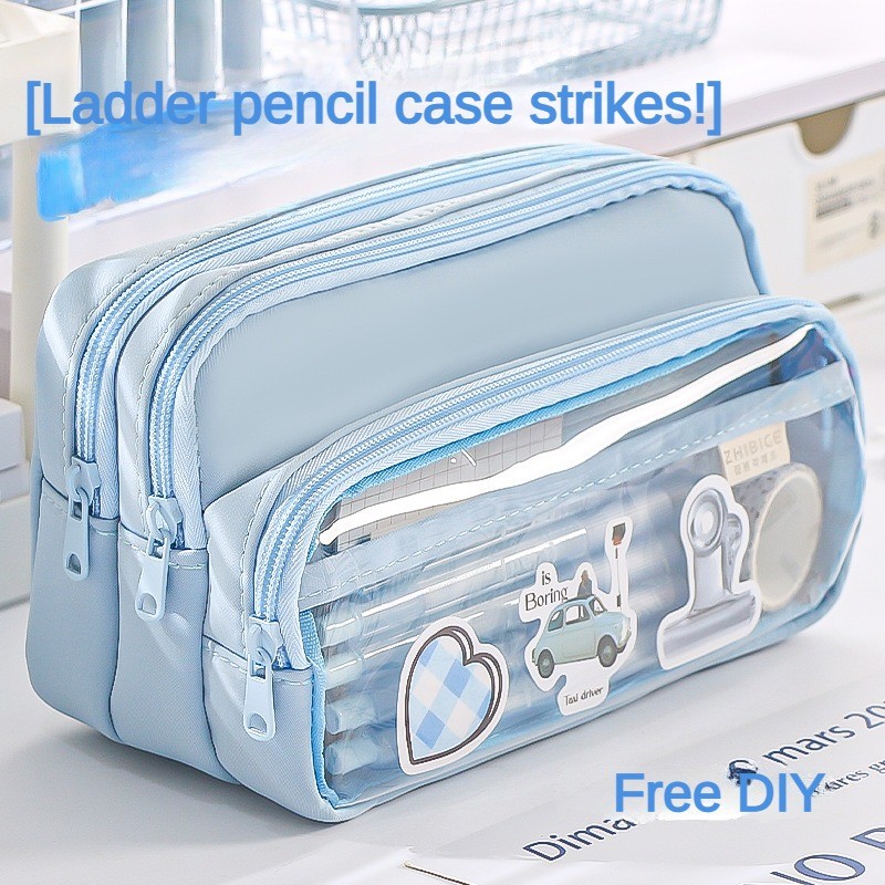 

Exquisite Transparent Pencil Case Student Large Capacity Multifunctional Convenient Stationery