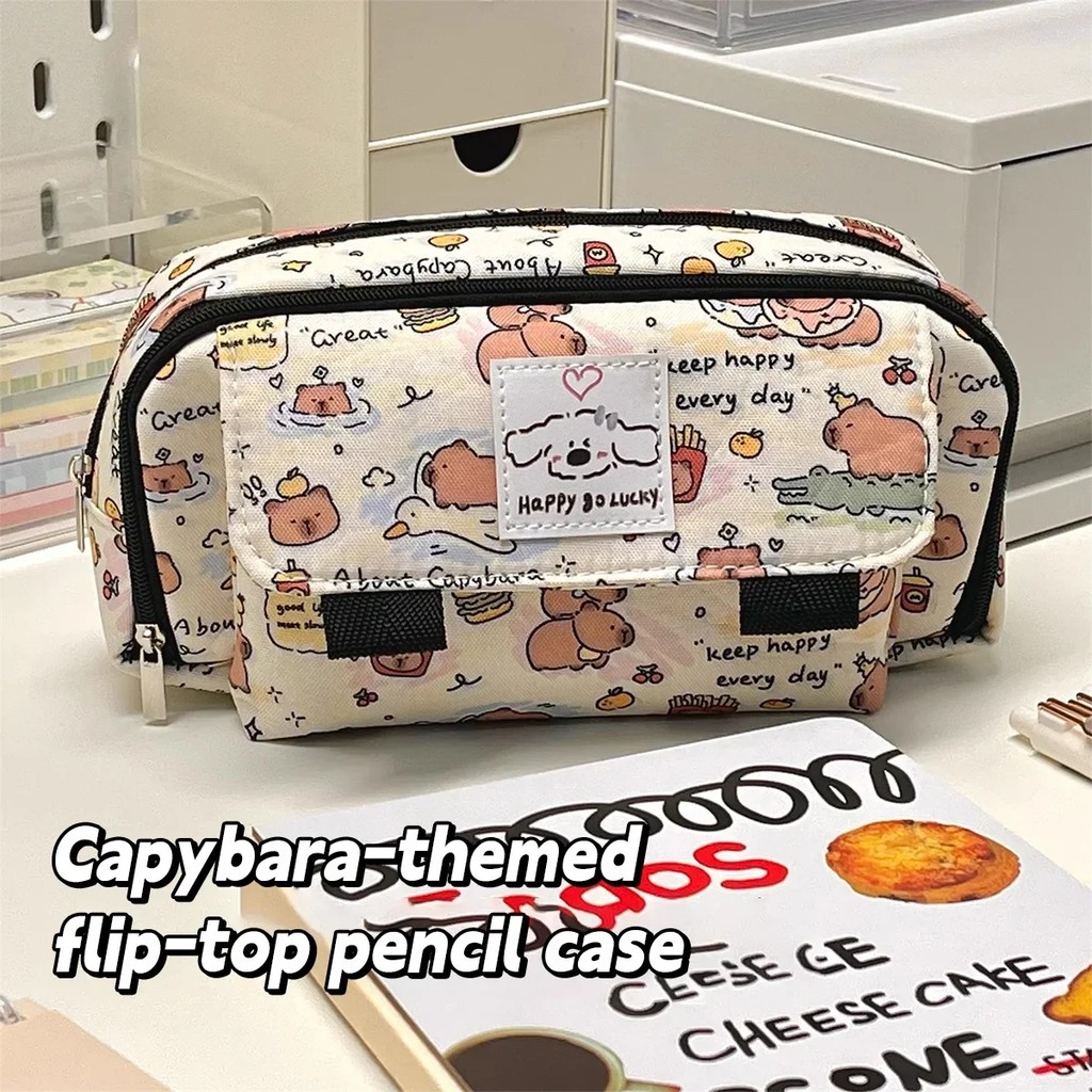 

1Pc Kawaii Kapibala Pencil Case Super Power Pack Student'S Stationery Storage Box Korean Stationery