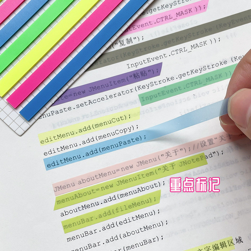 

12 Packs 1920 Sheets Transparent Sticky Notes Self-Adhesive Annotation Books Bookmarks Memo Pad