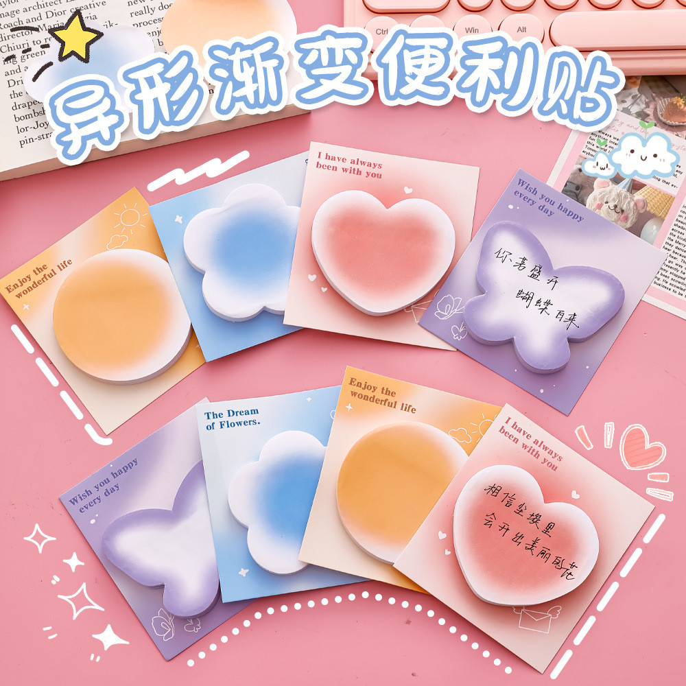 

30 Pcs Heart Love Shape Sticky Notes Cute Memo Sticky Note Self Stick Kawaii Notepad Page Markers