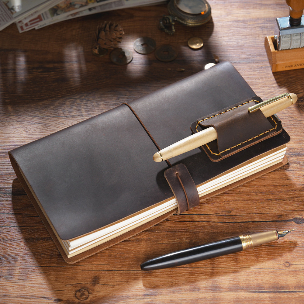 

Genuine Leather Pen Loop Pencil Stainless Steel Clip For Traveler Notebook Planner Accessories
