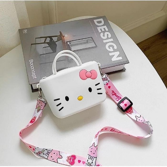 Tas Selempang anak dewasa jelly silicone karakter Hello kitty import