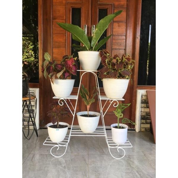 JTTOP" KERANGKA STANDING POT SUSUN 6 / RAK BESI BUNGA SUSUN / RAK POT BUNGA