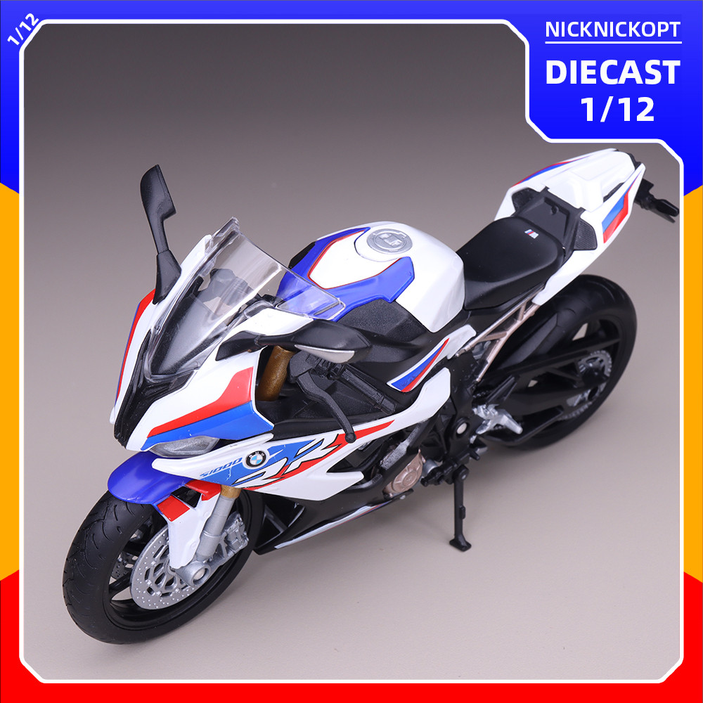 Miniatur Motor Welly 2021 BMW S1000RR M Package Diecast Skala 1:12 Mainan Koleksi