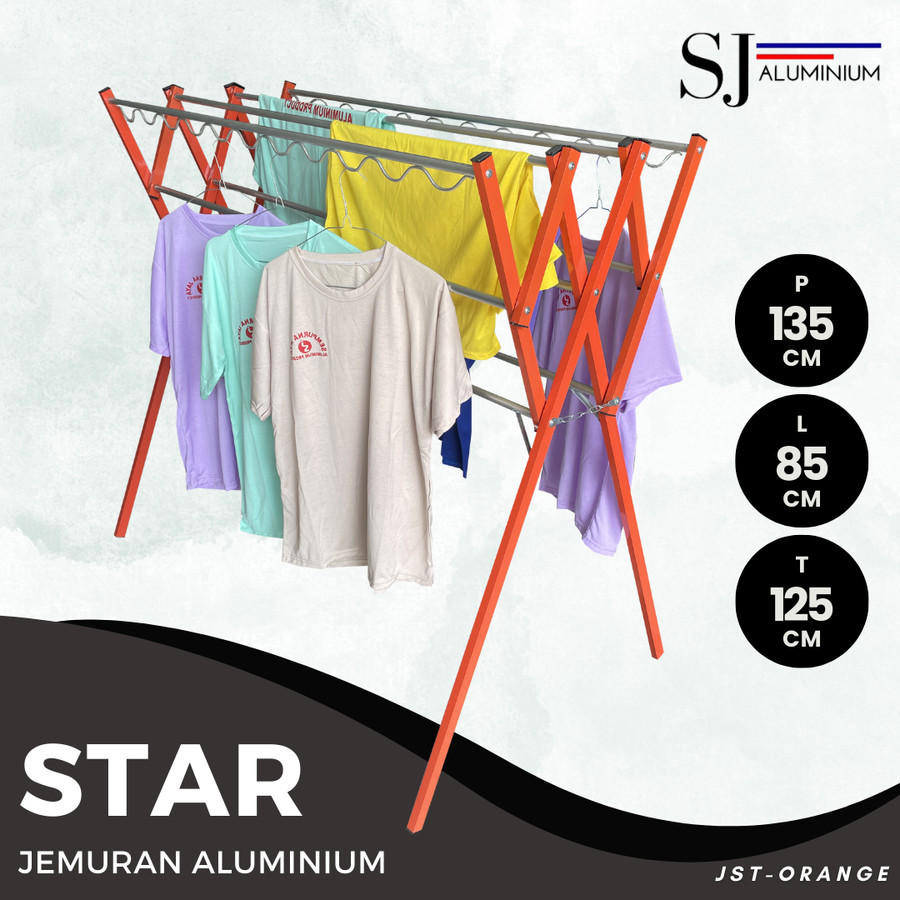 Ruparupa Craft Star - Jemuran Baju / Jemuran Rak Handuk / Jemuran Pakaian Aluminium Rak Jemur Hanger