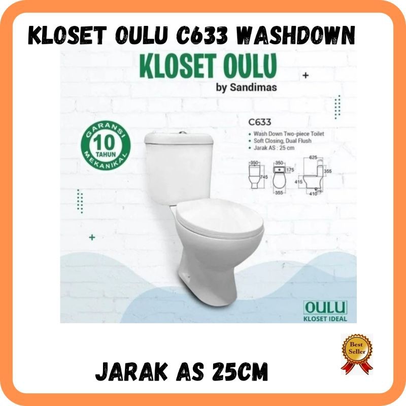 Furni Clasic Kloset Duduk Oulu C633/Closet Oulu C633 Set Toilet