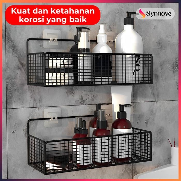 Rak Kamar Mandi Tempel Aesthetic Besi Gantung Rak Tempel Dinding Tempat Sabun Kamar Mandi Rak