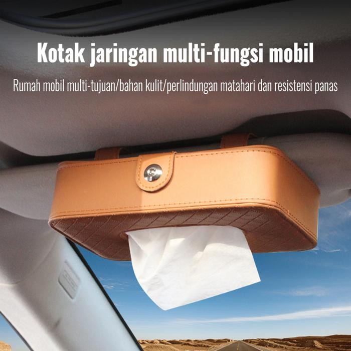 Large Tempat Tisu Mobil Kotak Tissue Kulit Mobil Gantung Car Visor Box Mewah Estetik Hiasan