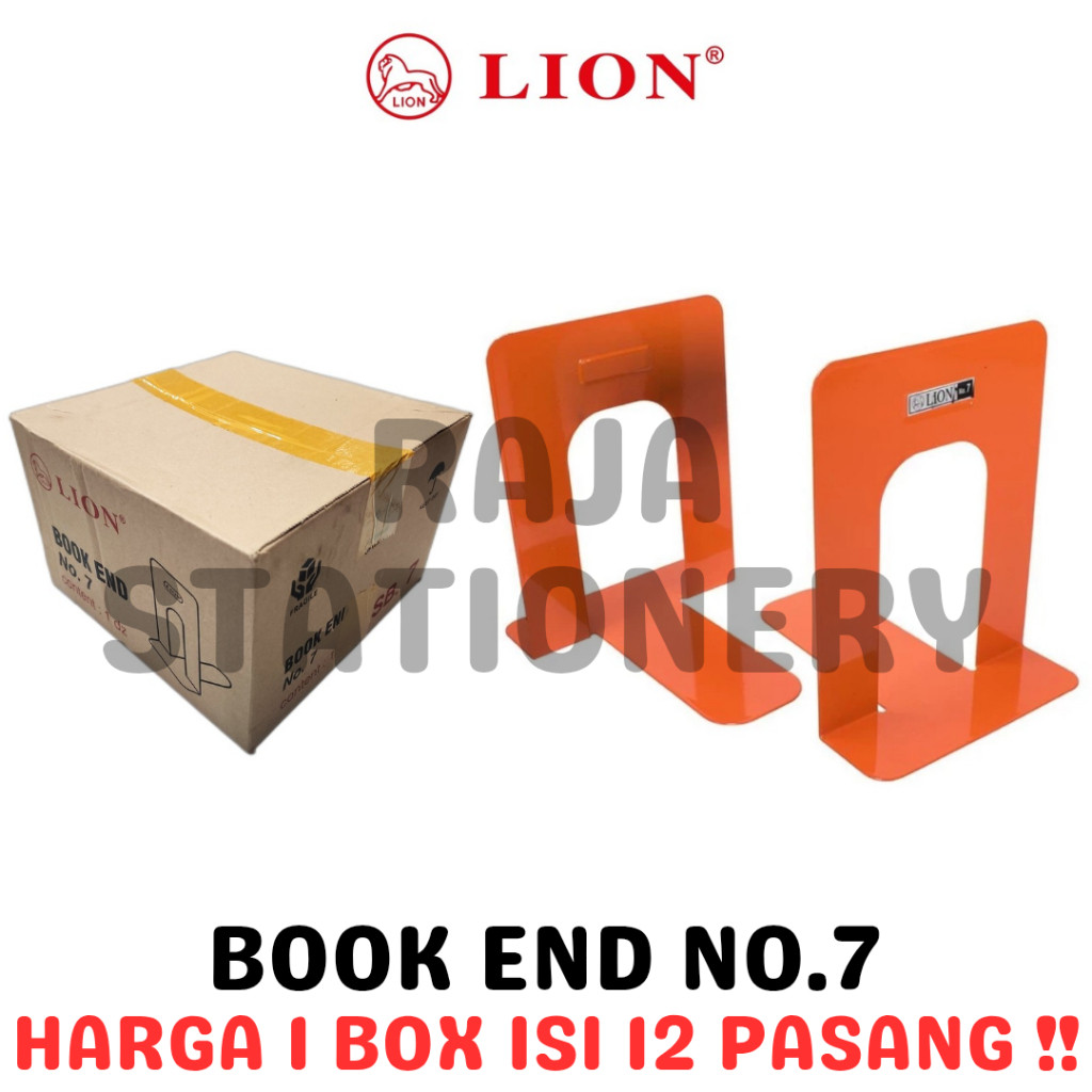 

PEMBATAS BUKU LION BOOK END BESI NO.7 END BOOK PENYANGGA SANDARAN PENAHAN BUKU RAK LION NO.7 BOX DUS 12 PASANG [24PCS] - RAJA BIGBOX