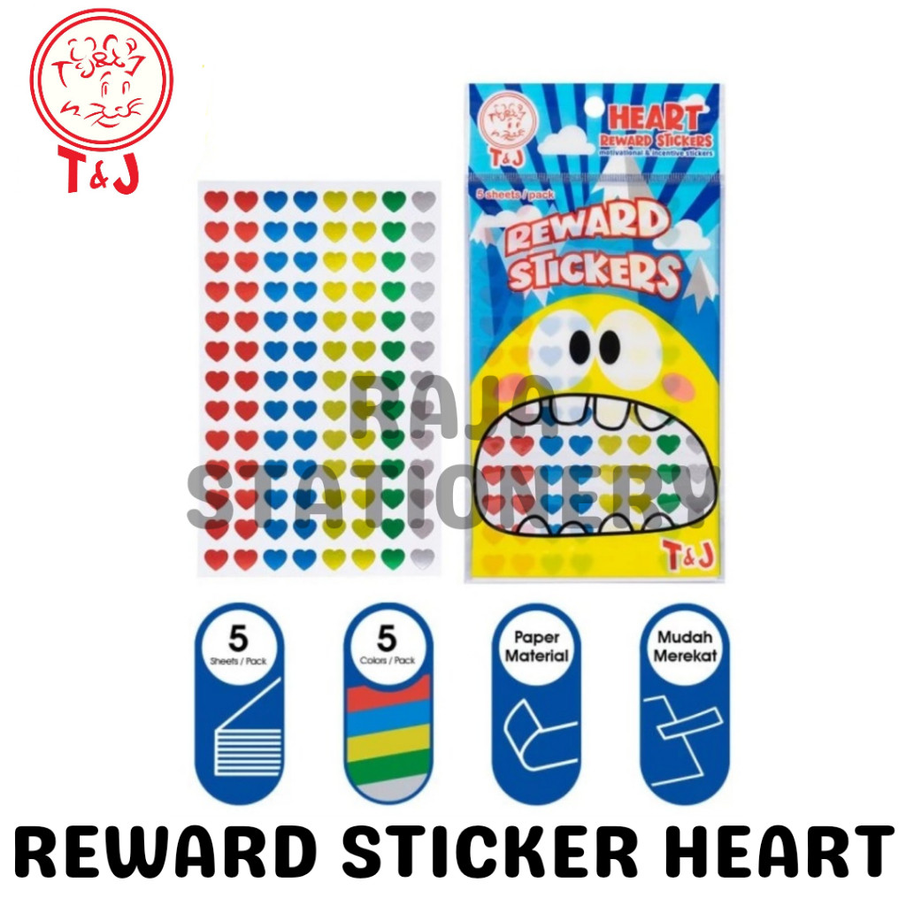 

Tom & Jerry Reward Sticker HEART Stick Sticky Notes / Memo Tom Jerry Tempel Fancy HATI - RAJA BIGBOX