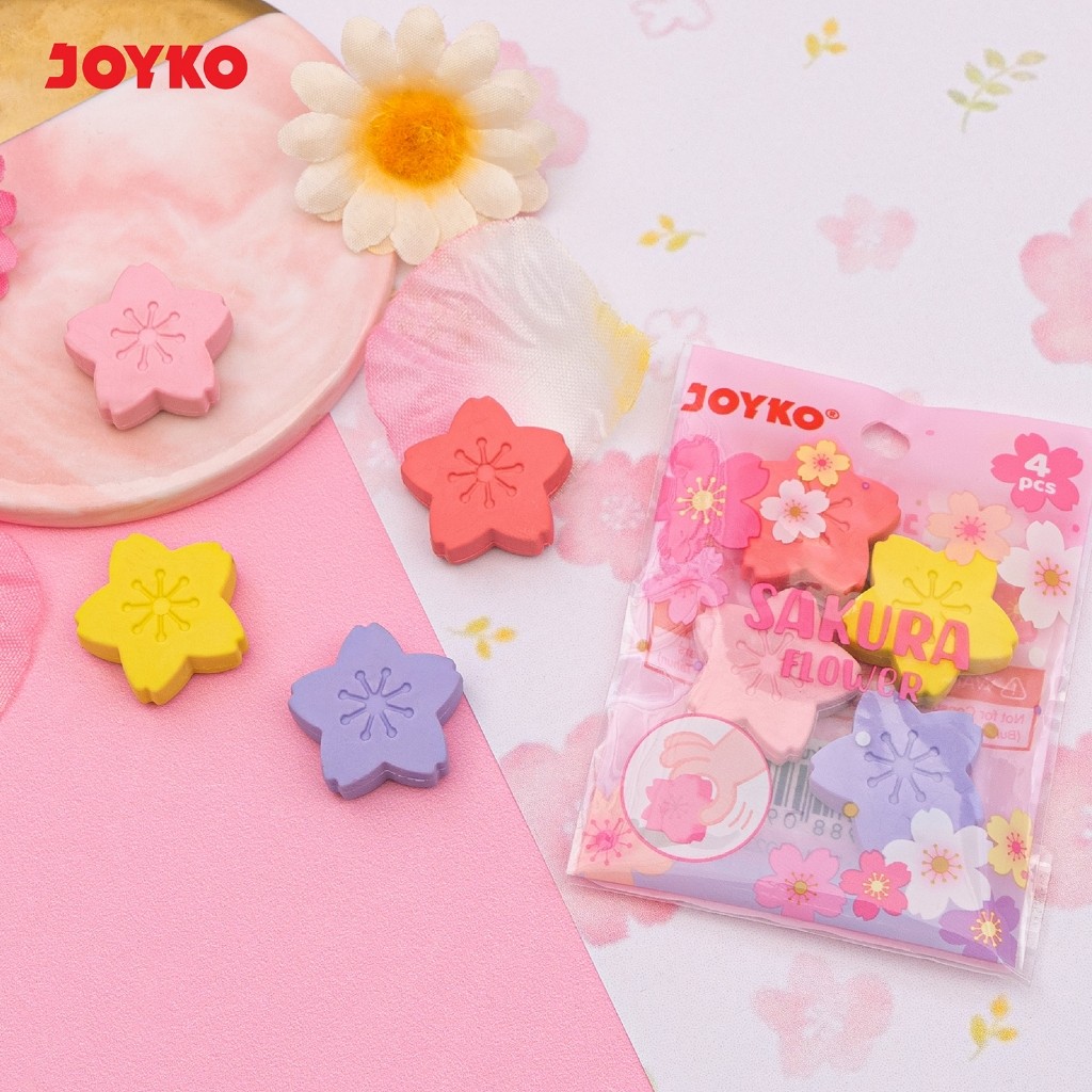 

Joyko Eraser SAKURA Flower PACK / Penghapus Joyko Anak Motif Bunga Jepang Lucu ER-142 - RAJA BIGBOX