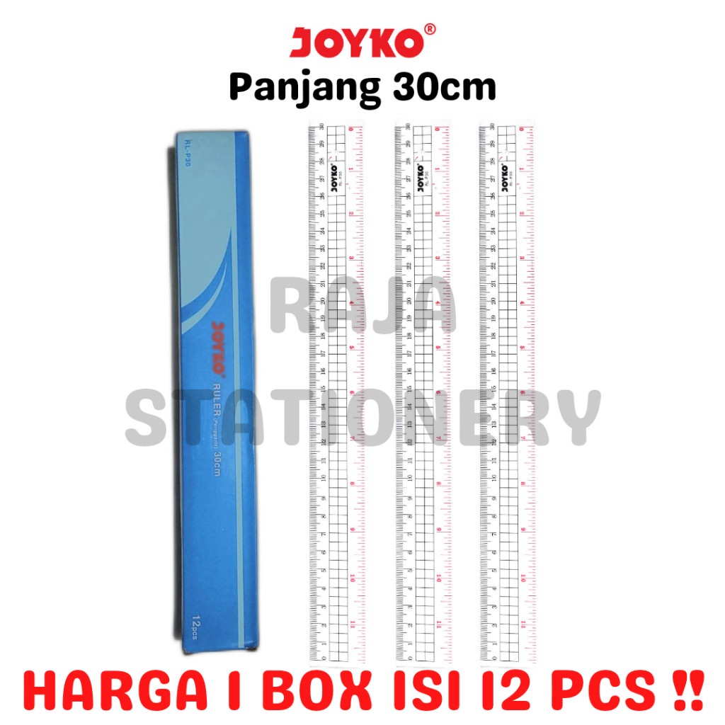 

JOYKO RULER 30CM ACRYLIC PENGGARIS 30CM JOYKO PANJANG 30CM RL-P30 LUSIN BOX [12PCS] - RAJA BIGBOX