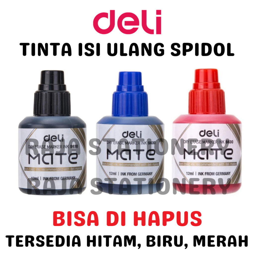 

Deli REFILL WHITEBOARD Marker BLACK BLUE RED / ISI Ulang Tinta SPIDOL PAPAN TULIS HITAM BIRU MERAH DELI S630 - RAJA BIGBOX