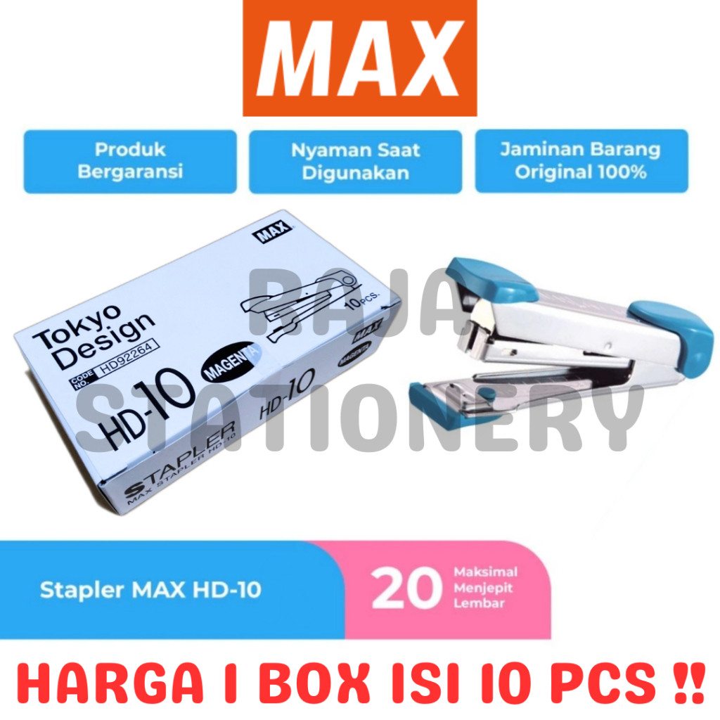 

MAX STAPLER HD10 TOKYO DESIGN STEPLER STAPLES MAX HD-10 JEPRETAN HEKTER [10PCS] - RAJA BIGBOX