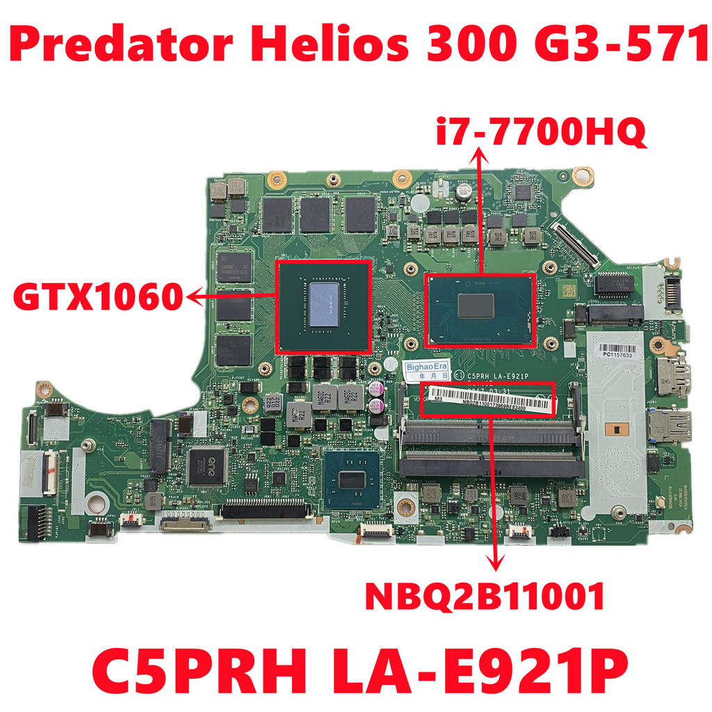 NBQ2B11001 NB.Q2B11.001 For Acer Predator Helios 300 G3-571 Laptop Motherboard C5PRH LA-E921P With i