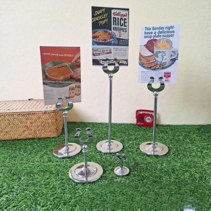 

STAND CARD HOLDER MENU MEJA NOMOR ANTRIAN STANDING MINI CARD HOLDER TABLE NUMBER PRICE TAG JEPITAN