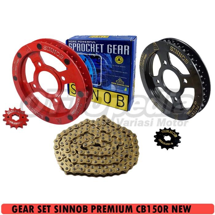 siap kirim] Chain Kit Gear Set Rantai Motor Sinnob Premium Hitam ALL New CB 150 R