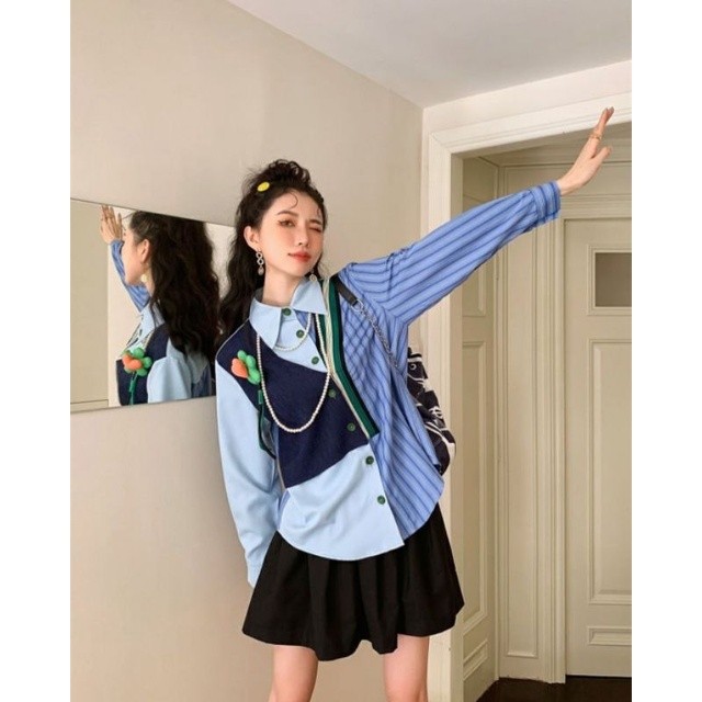 [READYY] Scotty Blouse Premium Import Katun Garis-Garis