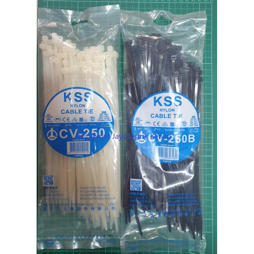 

KSS KABEL TIES / KABEL TIS / CABLE TIE CV 250 KSS 25CM CV250 ORI