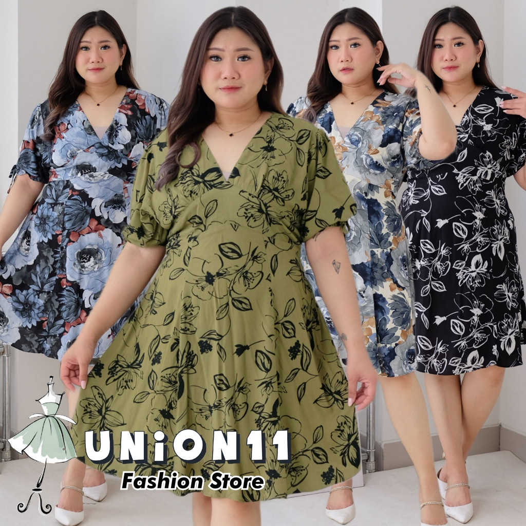 [READYY] Union11 - Dress Wanita Jumbo Xxxl / Dress Jumbo Wanita Ld 120 / Baju Jumbo Wanita / Dress