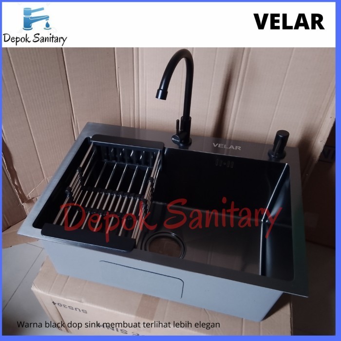 [Bestone] Kitchen sink black 6045 valpra/ kitchen sink 6045 hitam/ kitchen sink