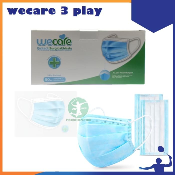 MASKER MEDIS 3 PLY WE CARE PROTECT SURGICAL MASK 1 BOX ISI 50 PCS ORI