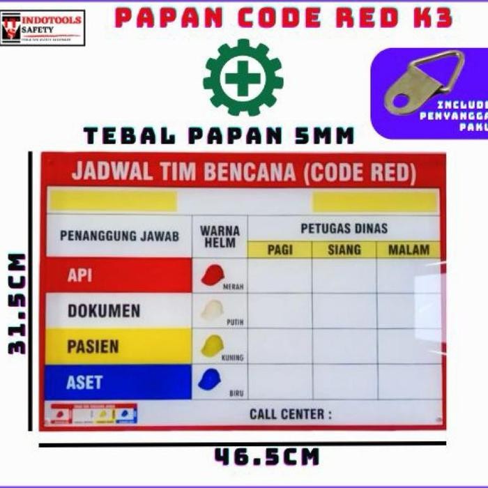 

TEBAL 5mm PAPAN JADWAL CODE RED K3 / PAPAN PIKET / PAPAN TIM BENCANA