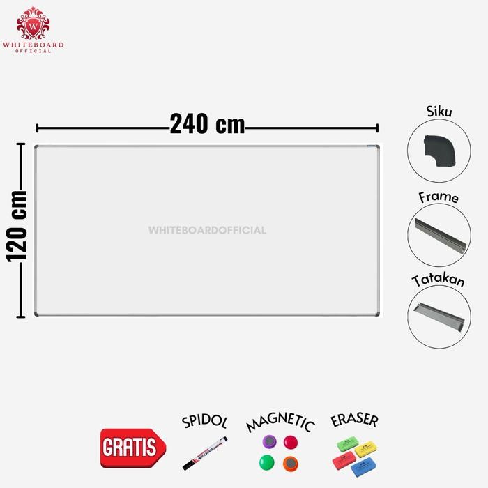 

Papan Tulis / White board / WhiteBoard Magnet 120 x 240cm Gantung Sakana