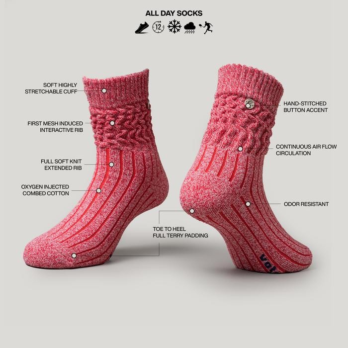 Voted Socks Kaos Kaki Fashion Yutori - Red