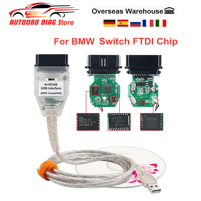 Newly Updated For BMW Switch With FTDI FT232RL Chip obd2 Diagnostic