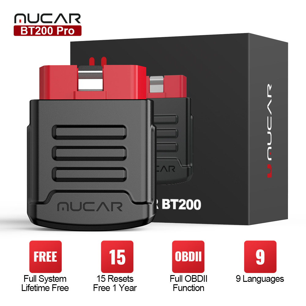 MUCAR BT200 PRO OBD2 Scanner for Cars Full System Free Lifetime 15
