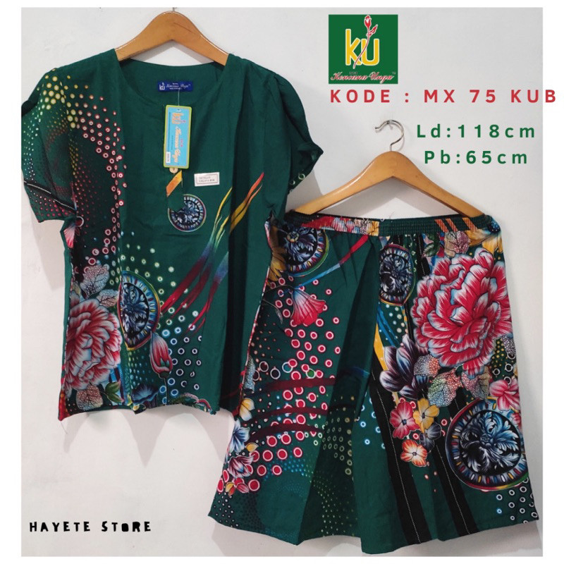 [NEW] Kencana Ungu Label Biru MX 75 KUB Setelan Celana Kulot Busui Jumbo Ld.118 cm Baby doll Baju