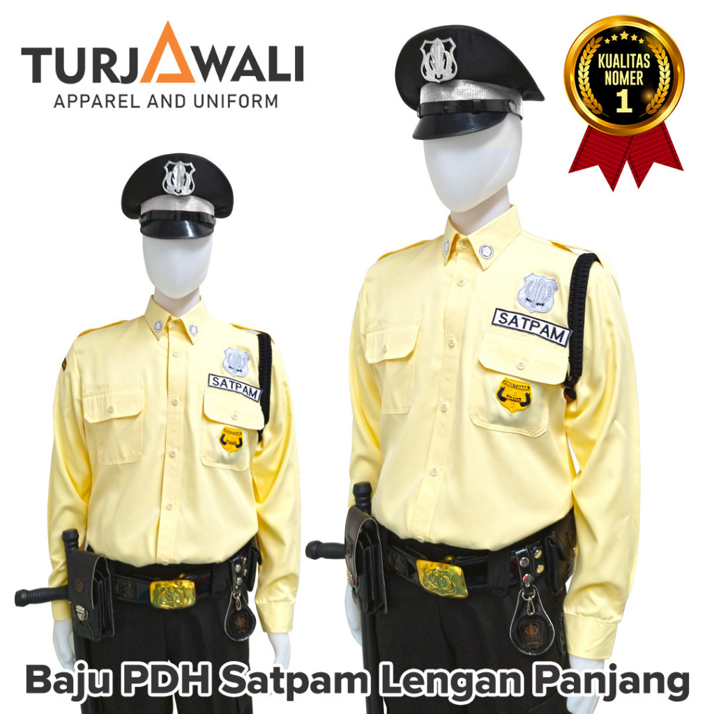 Premium Seragam Pdh Satpam Krem Lengan Panjang Terbaru 2023 / Seragam Satpam Krem Lengan Panjang Pdh