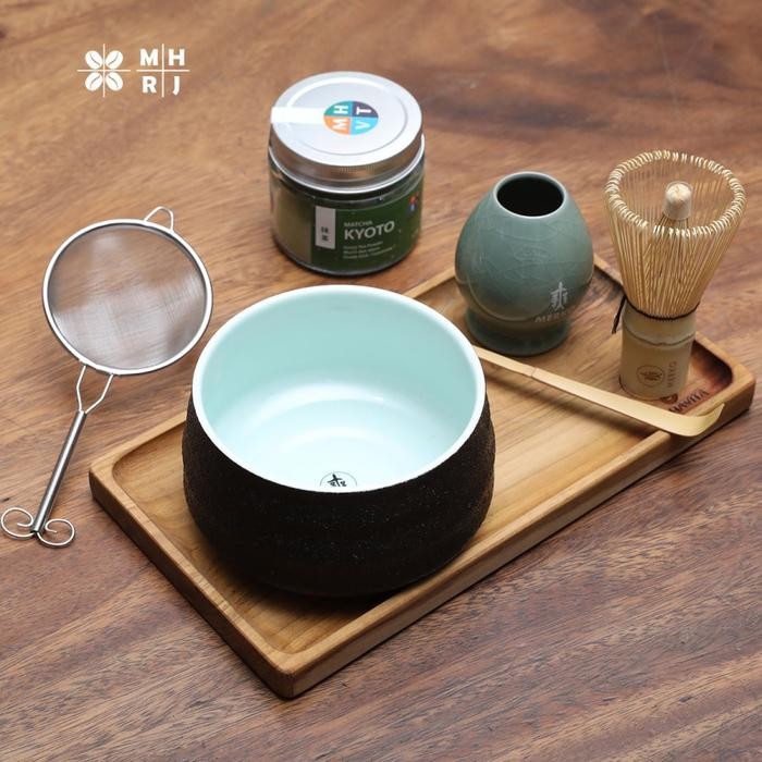 

Japanese Tea Ceremony tools Selections: Bowl Chawan, Chasen Whisk adukan, Chasen Stand, Spoon