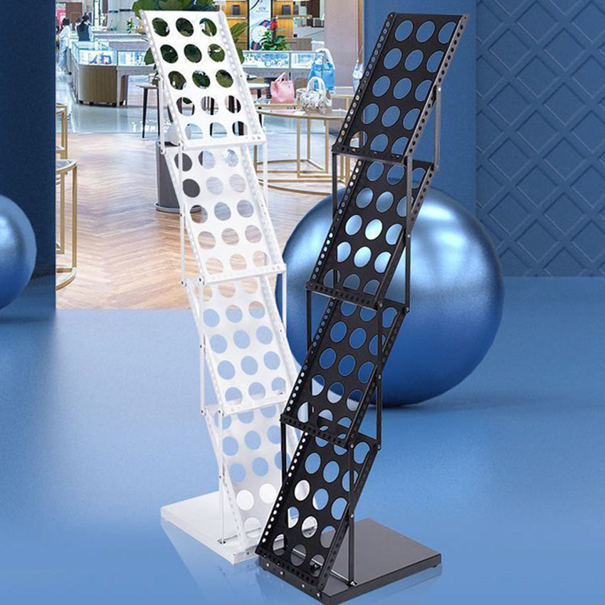 4/7 Susun Rak Brosur Lipat Besi Alumunium A4 - Rak Brosur Stainless Aluminium Rak Brosur Akrilik