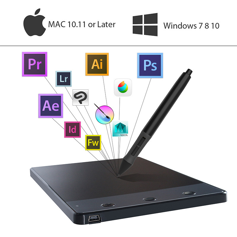 

New Huion H420 Graphics Tablets 4" X 2.23" Professional Signature Digital Pen Tablets Usb Art