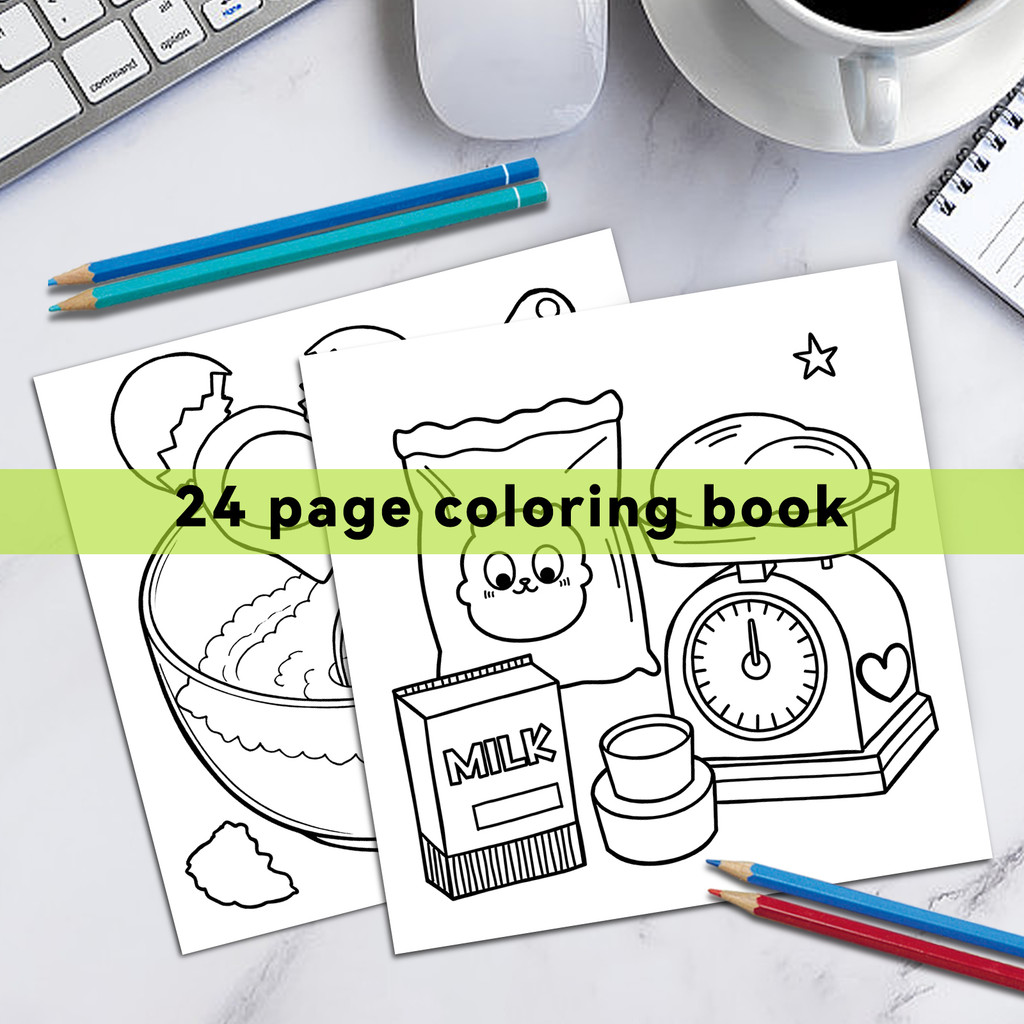 

Bake Shop Coloring Book For Adults And Teens Featuring Cute Drawing Book Bold-Easy Patterns Perfect
