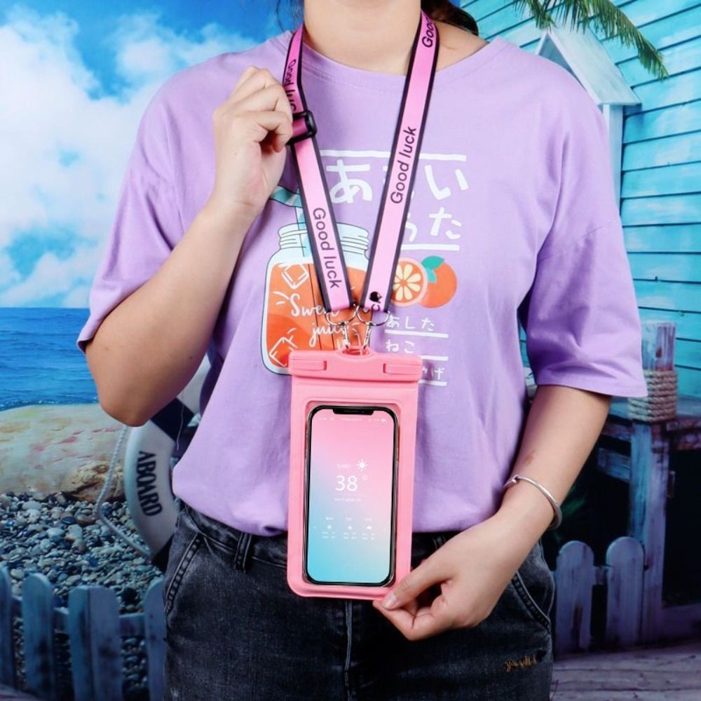 Air Bag Halter Waterproof Phone Case Universal Touchable Mobile Phone Bag PVC Lanyard Phone Protecto