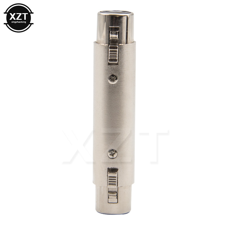 NEW 3 PIN XLR Female To XLR Female Jack Connector Microphone MIC Speaker Cable Extension Adaptor Cou
