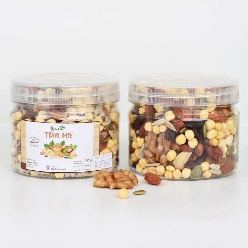 

Trail Mix Himari Snack Cemilan Sehat Mixed Nuts Dried Fruits dan Seeds 175gr-325gr
