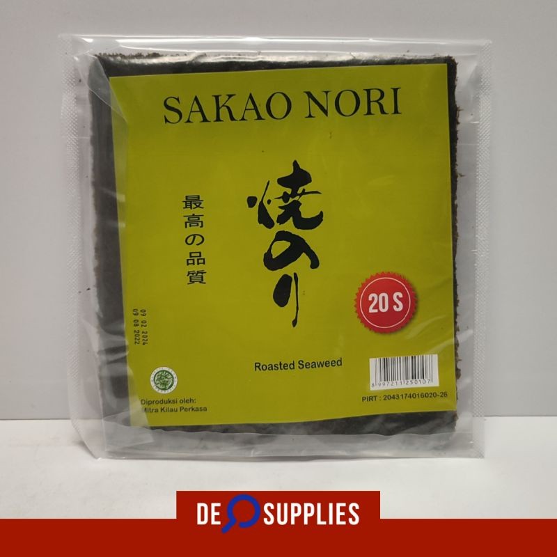 

Sakao Nori Sushi 20 Sheets Lembar - Roasted Seaweed Rumput Laut 20s