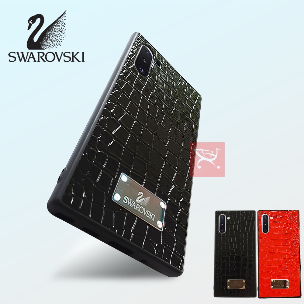 [ CUCI GUDANG ] Case Hp Samsung Note 10 SWAROVSKI Leather Hybrid Softcase