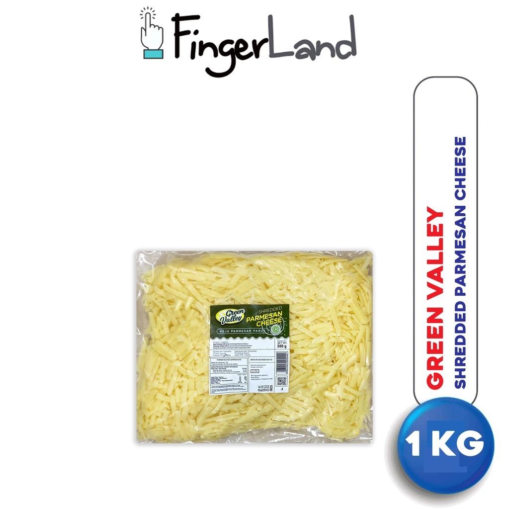

GREEN VALLEY SHREDDED PARMESAN CHEESE 500 GRAM KEJU PARMESAN PARUT 100% ORIGINAL