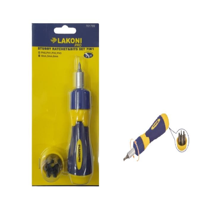 Auradeko Obeng Set Rachet 7 In 1 Lakoni Pro Interchangeable Screwdriver Rachet Set Lakoni Set Obeng