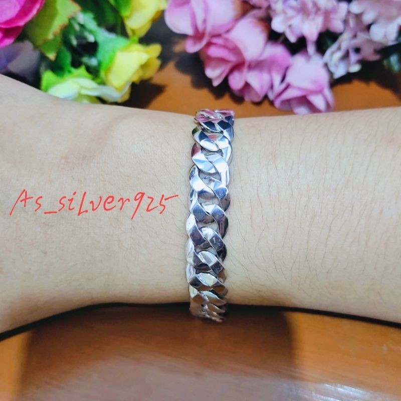 Benteng Onderdil Gelang Perak Sisik Naga Polos Padat Wanita Pria Asli Silver 925 Lapis Mas Putih