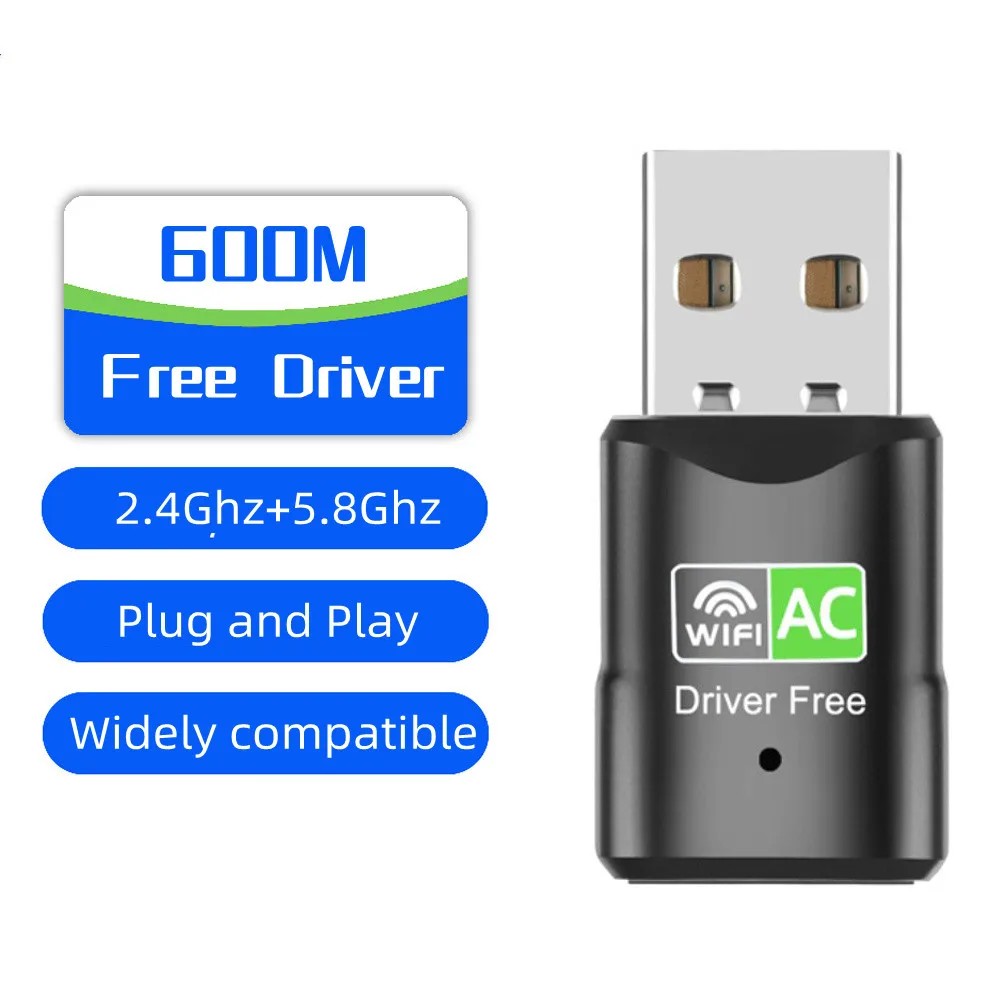 USB Wifi Adapter 600Mbps Wi fi Adapter 2.4G&5.8GHz USB Ethernet PC Wi-Fi Adapter Lan Wifi Dongle AC 