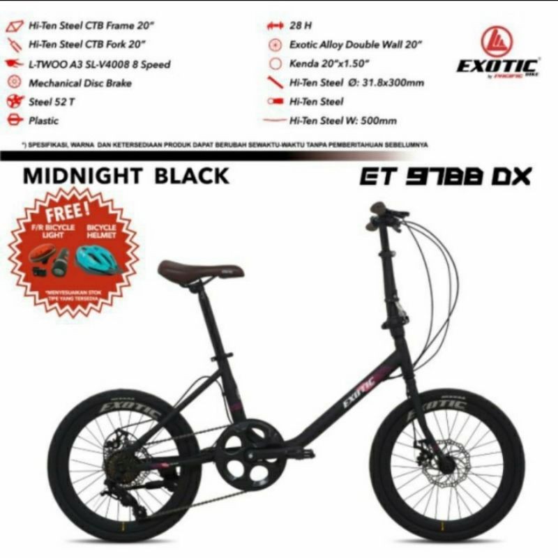 Sepeda Mini 20 Inc ET 9788 DX Ofran Minion Exotic BONUS Helm Dan Lampu