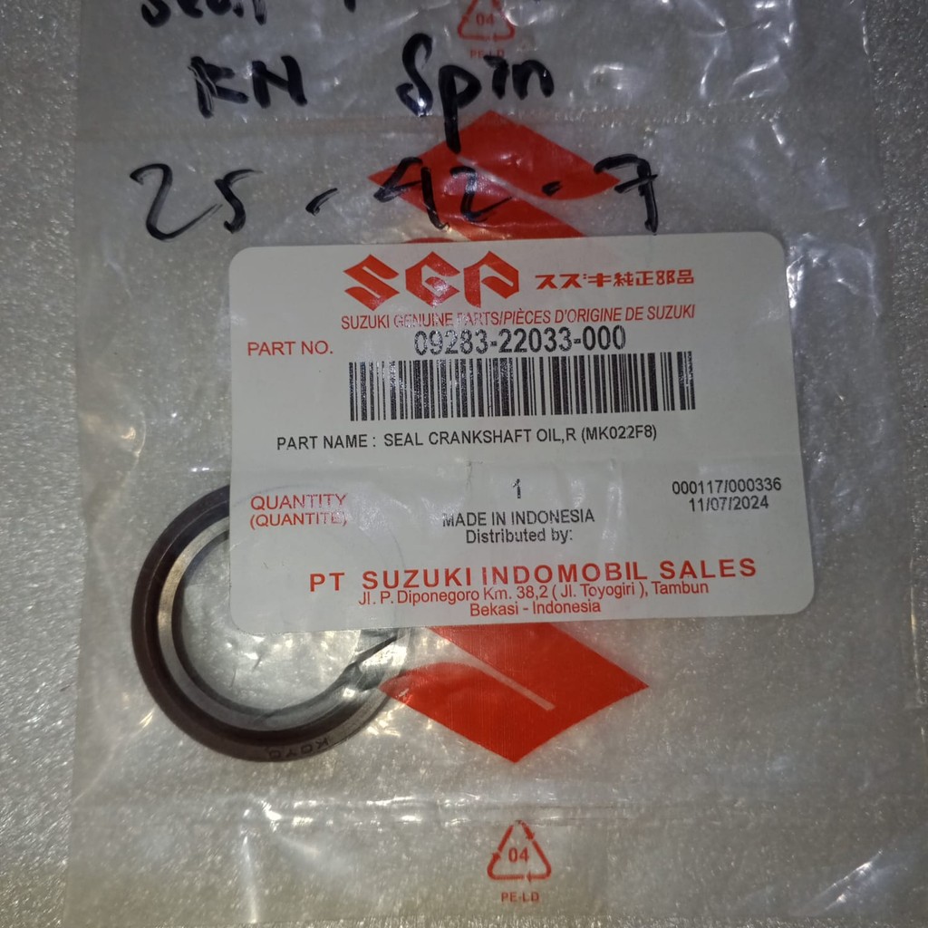 SGP 09283-22033-000 SEAL 25-42-5.8 MAGHNIT AS KRUK SPIN SKYWAVE ATAU SKYDRIVE KANAN ORIGINAL