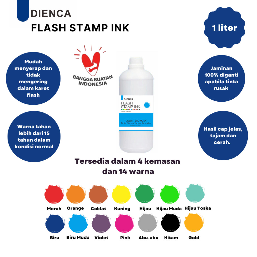 

[READY] Dienca Flash Stamp Ink - Tinta Stempel 1liter PART 2